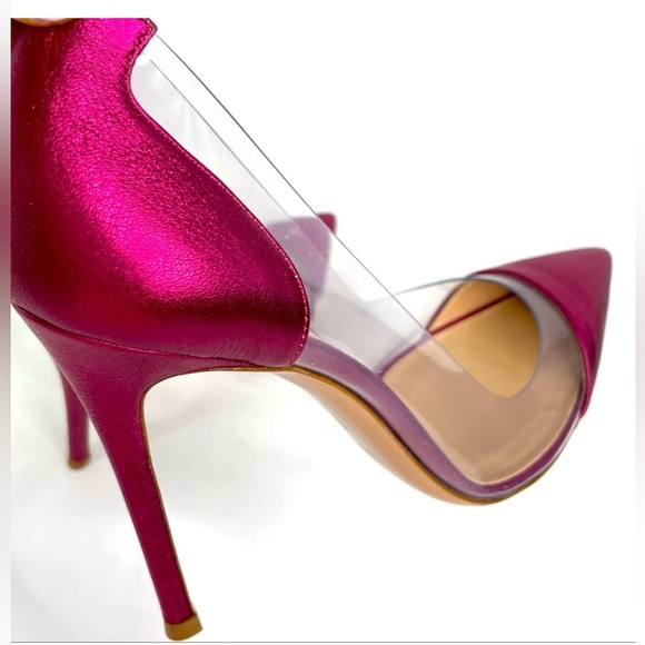 Gianvito Rossi Metallic Fushia & PVC Pumps - Picture 9 of 13